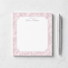Rosa Toile Blommig Anteckningsblock