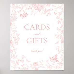 Rosa Toile De Jouy-Blommigt Cards and Gifts Sign Poster