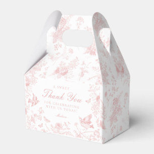 Rosa Toile De Jouy Blommigt Dessert Favorrutor Presentaskar