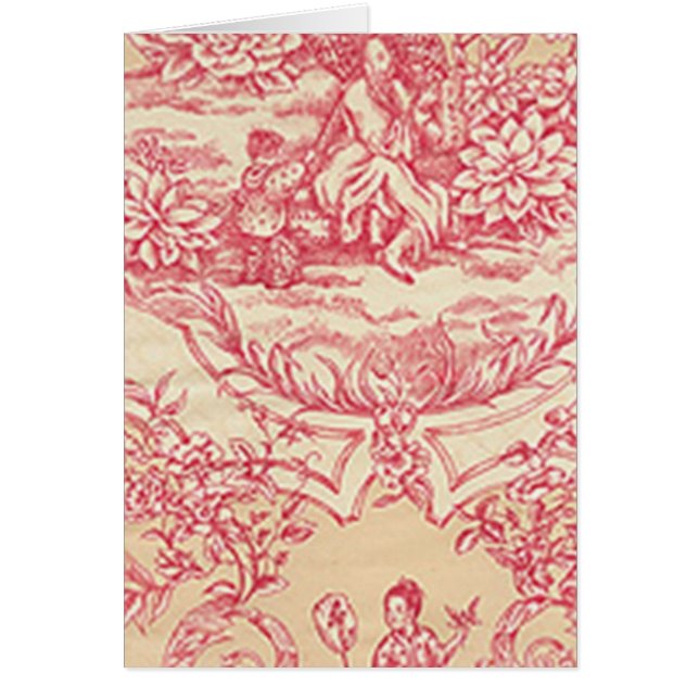 Rosa Toile Hälsningskort (Framsidan)