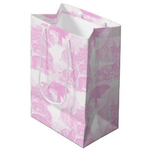 Rosa Toile Jungle Animals Safari Chinoiserie