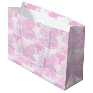 Rosa Toile Jungle Animals Safari Chinoiserie