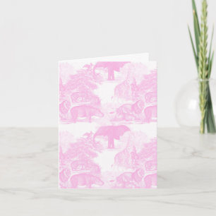 Rosa Toile Jungle Animals Safari Chinoiserie Kort
