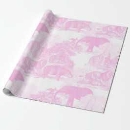 Rosa Toile Jungle Animals Safari Chinoiserie Presentpapper