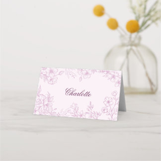 Rosa Toile-mappat platskort Placeringskort