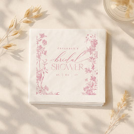 Rosa Toile Möhippa Napkins | Vintagens Blommigt Pappersservett