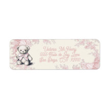 Rosa Toile Nalle Baby Shower