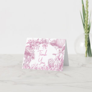 Rosa Toile Safari Baby Shower Tack Kort