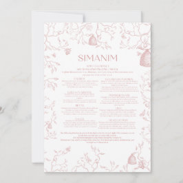 Rosa Toile Simanim Card 2023 Inbjudningar
