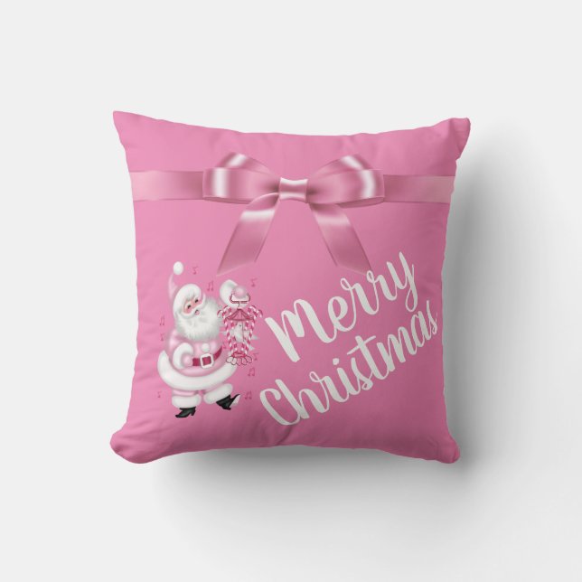 Rosa tomte God jul hem inredning kastkudde Kudde (Framsida)