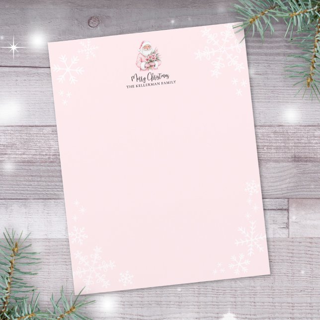 Rosa tomte god jul poster (Pink Santa Merry Christmas Poster)