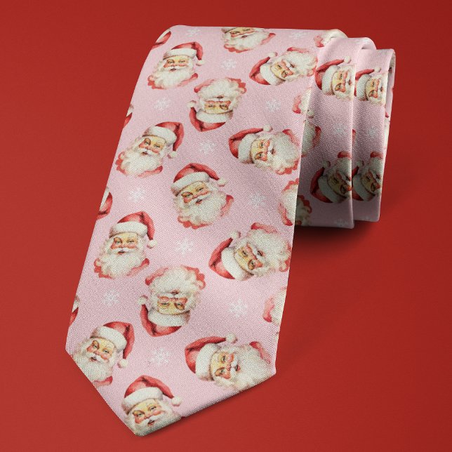 Rosa Tomte Jul Snöflinga Högtid Slips (Skapare uppladdad)