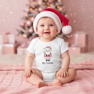 Rosa tomte skräddarsydd baby:s första jul t shirt
