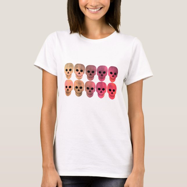 Rosa-tonade döskallar t shirt (Framsida)