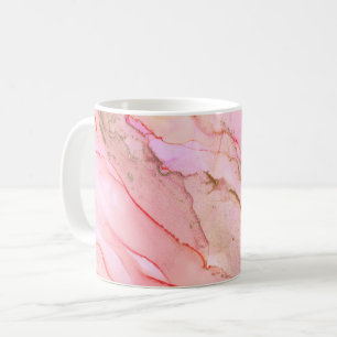 Rosa Toner i molnen Bläck med Guld Kaffemugg