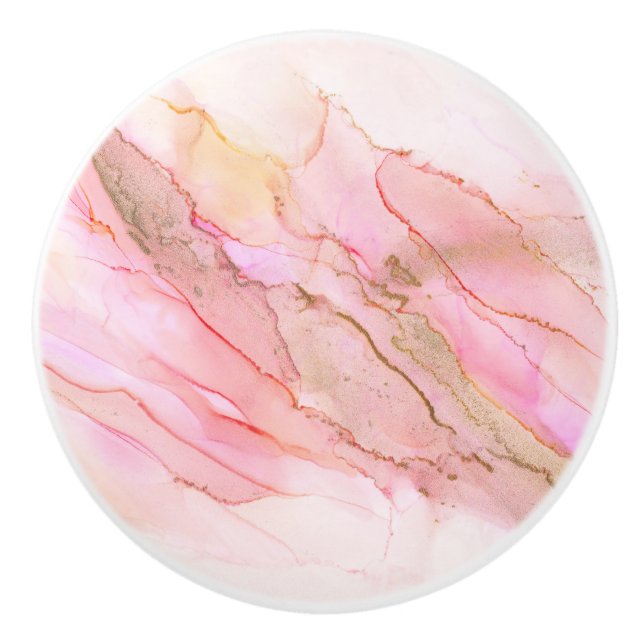 Rosa Toner i molnen Bläck med Guld Knopp (Framsidan)
