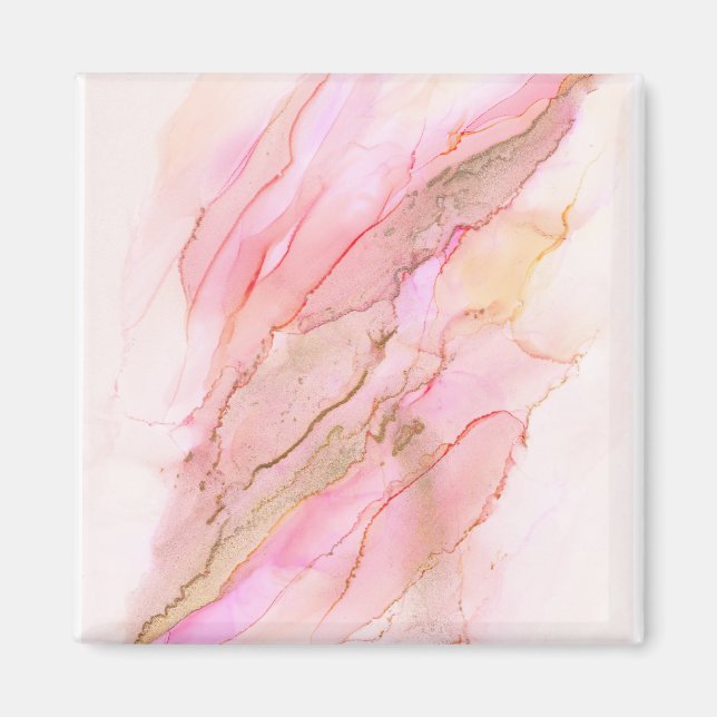 Rosa Toner i molnen Bläck med Guld Magnet (Framsidan)