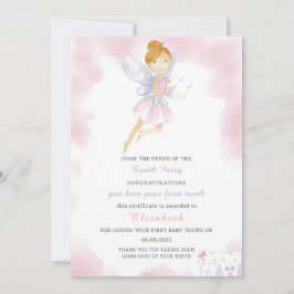Rosa Tooth Fairy Brev Inbjudningar