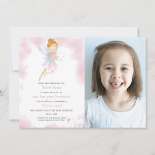 Rosa Tooth Fairy Brev med foto Inbjudningar