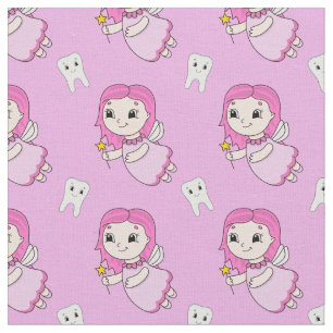 Rosa Tooth Fairy Mönster Tyg