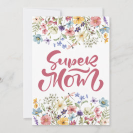 Rosa Toppen Cute Vår Blommigt Mörk Mamma Julkort
