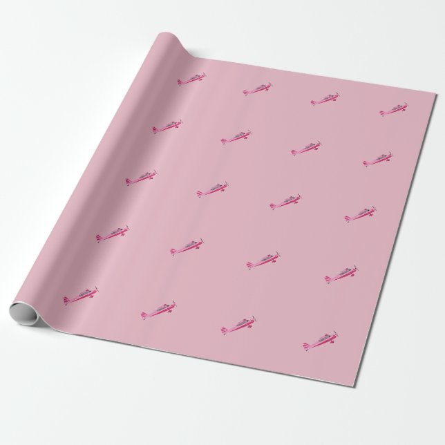 Rosa Toppen Decathlon Airplan Wrapping Papper Presentpapper (Utrullad)