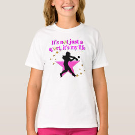 ROSA TOPPEN STAR SOFTBALL ÄR MIN LIVSDESIGN T-SHIRT