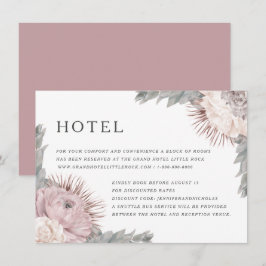 Rosa torkade blommor Bröllopsinackordering Tilläggskort