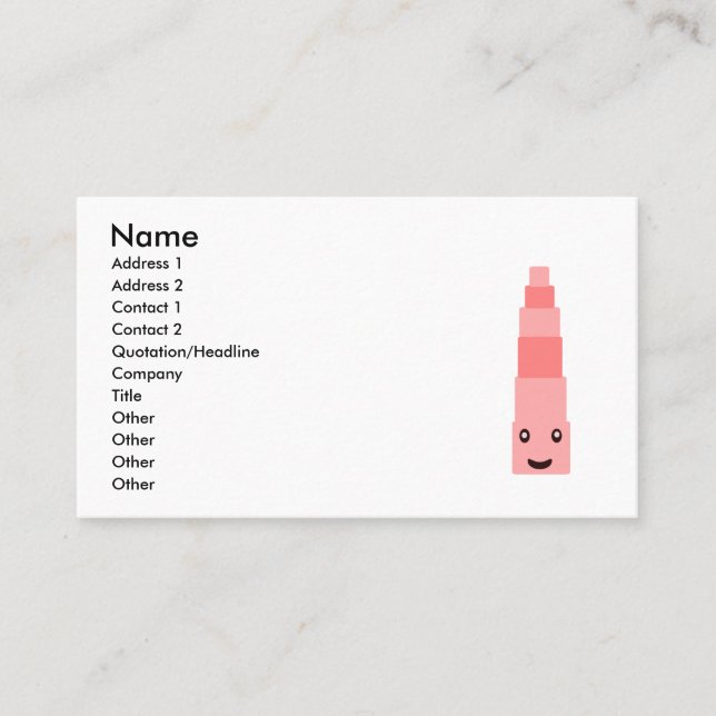 Rosa torn visitkort (Framsida)