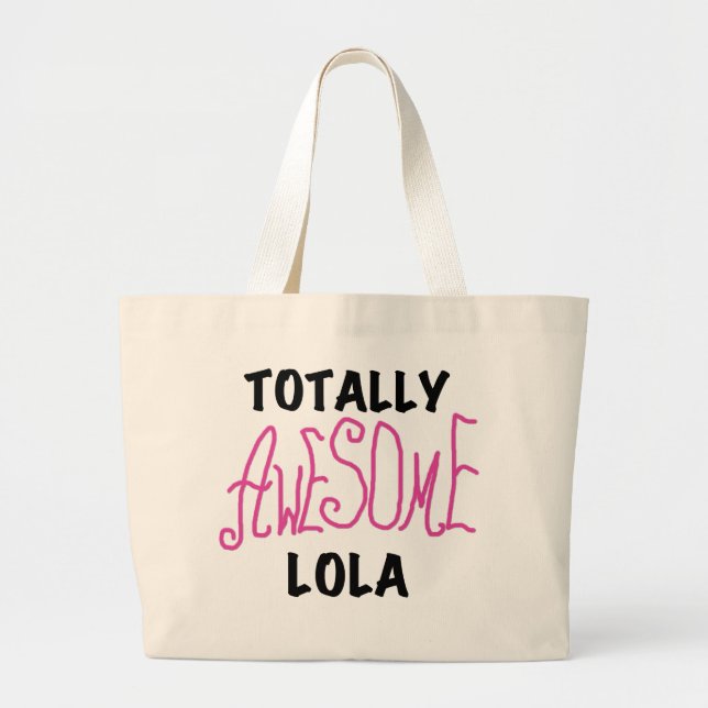 Rosa Totally Fantastisk Lola T-shirts och presente Jumbo Tygkasse (Framsidan)