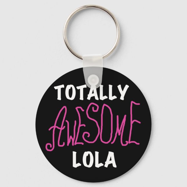 Rosa Totally Fantastisk Lola T-shirts och presente Nyckelring (Framsida)