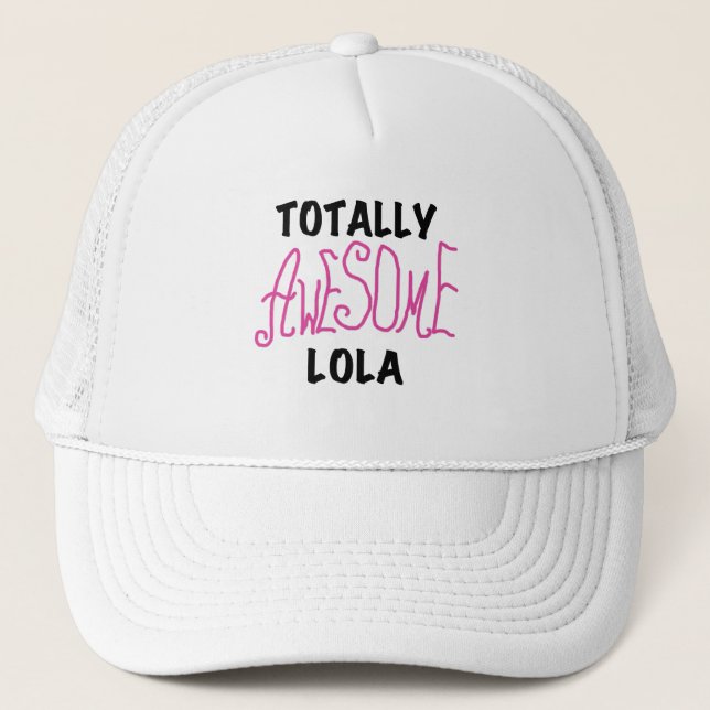 Rosa Totally Fantastisk Lola T-shirts och presente Truckerkeps (Framsida)