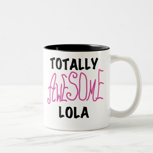 Rosa Totally Fantastisk Lola T-shirts och presente Två-Tonad Mugg (Höger)