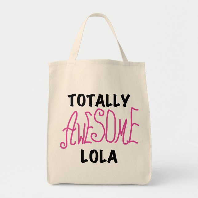 Rosa Totally Fantastisk Lola T-shirts och presente Tygkasse (Framsidan)