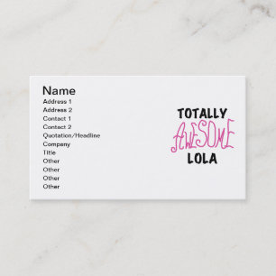Rosa Totally Fantastisk Lola T-shirts och presente Visitkort
