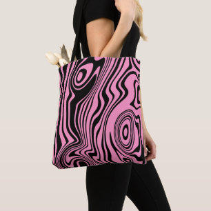 Rosa Tote Bag med Vinkarare Mönster - Välj Färg Tygkasse