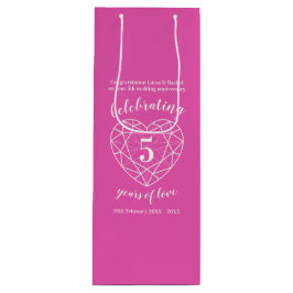 Rosa Tourmaline Årsdag 5 år vin presentsäck