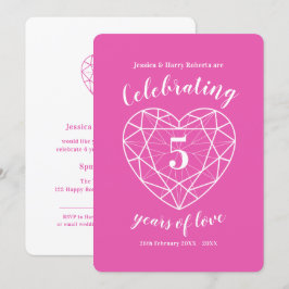 Rosa Tourmaline-årsdagen 5 år inbjudan