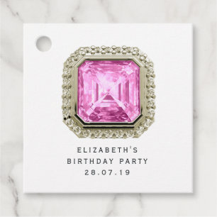 Rosa Tourmaline oktober Birthstone Gåvor Etiketter