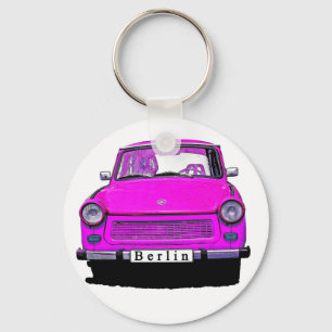 Rosa Trabant bil Nyckelring