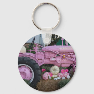 Rosa Tractor Nyckelring