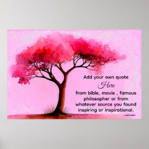 *~* Rosa Träd Artsy Etheral DIY Quote Black AP81 Poster