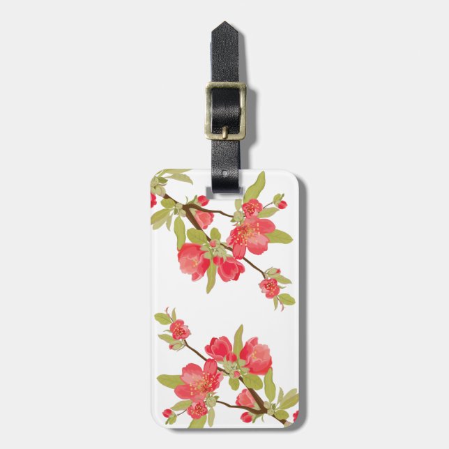 Rosa Träd Blommar Luggage Tag Bagagebricka (Vertikal Framsida)