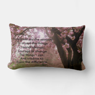 Rosa Träd Blommar Serenity Verse Cushion Lumbarkudde