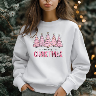 Rosa Träd Julvinter Helgdag T Shirt