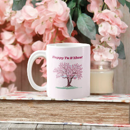 Rosa Träd Lycklig Tu B'shvat Kaffemugg