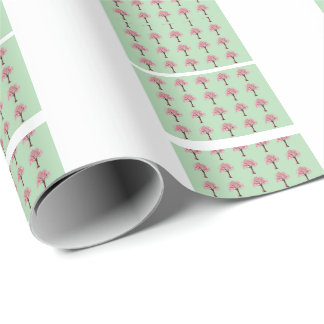 Rosa Träd Mönster Presentpapper