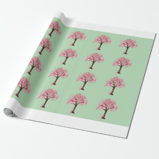 Rosa Träd Mönster Presentpapper