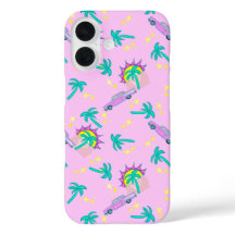 rosa träd och bil vid handflatan