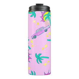 rosa träd och bil vid handflatan